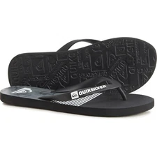 Quiksilver Size 10 Men's Flip Flops Sandals Shoes Black Java Smocked