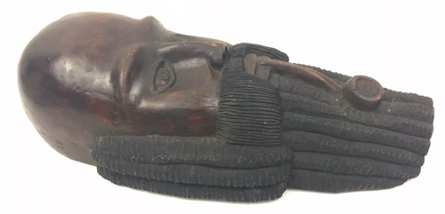 Vintage Carved Wood Jamaican Mask Hand Head Folk Art Wall Plaque Tiki Beard 🧔 - Picture 10 of 12