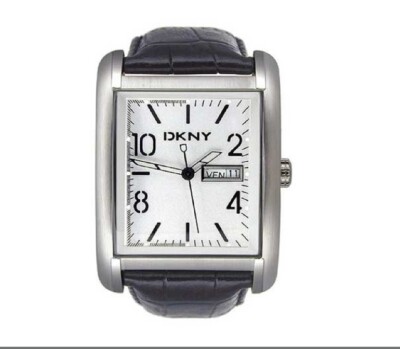 DKNY NY-1372 Day + Date Armbanduhr schwarz Lederarmband SK111 ZZ 22