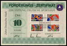 GERMAN SPORTS AID OLYMPIC COMMITTEE CERTIFICATE 1989 TABLE TENNIS zd62