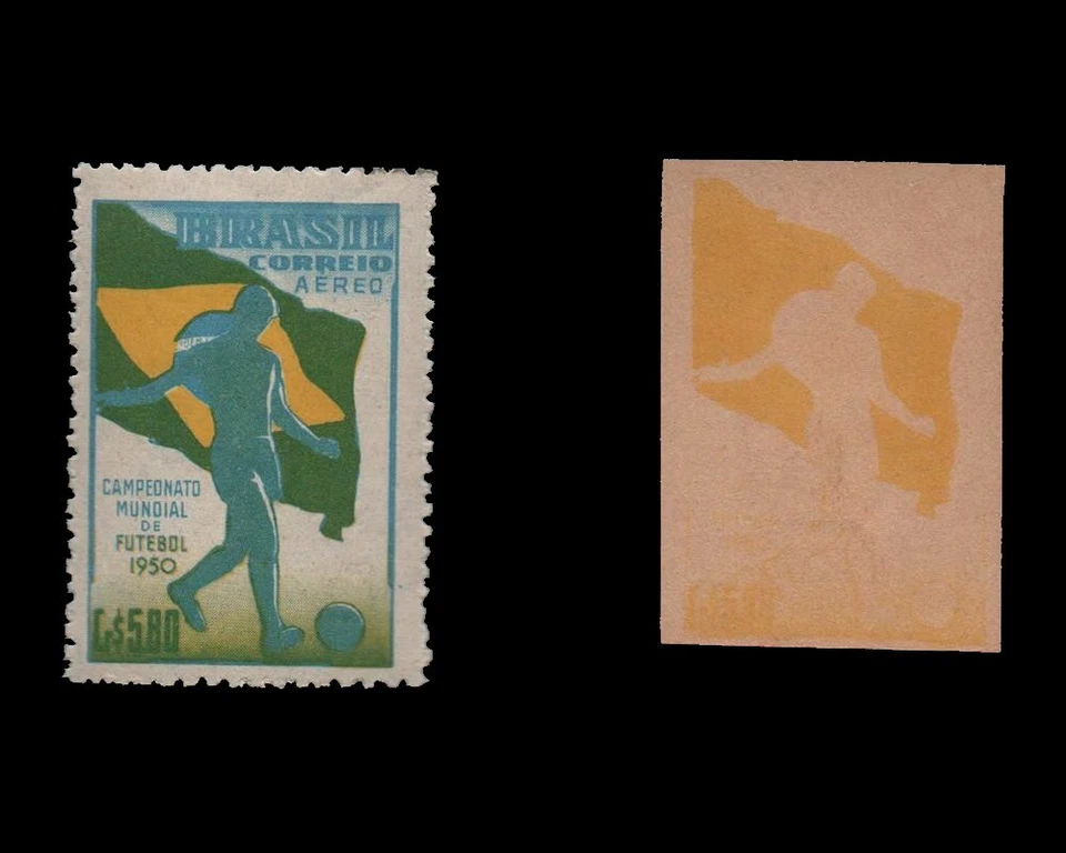 Copa Mundial de Fútbol Río de Janeiro Brasil 1950 RHM A 076 - PRUEBA - ENSAYO ** RARO ** Foto 4 de 4