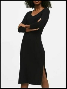 black ribbed t shirt dress