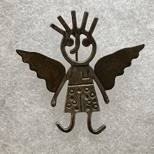 Native American 925 Silver and Brass Brooch Angel Stamped, Navajo?