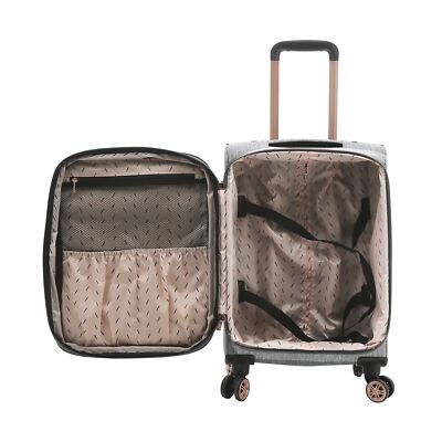 kensie Hudson Softside Spinner Luggage, Heather Gray, 3-Piece Set