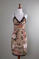 LULUS NWT $65 Velvet Lace Trim Slip Lingerie Inspired Mini Dress Size Small