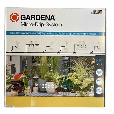 Gardena 13400-20 Micro-Drip-System Tropfbewässerung Balkon Terrasse 30 Pflanzen