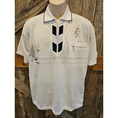 Huong vintage 1/4 zip polo whimsical size M Medium mens 90s shirt