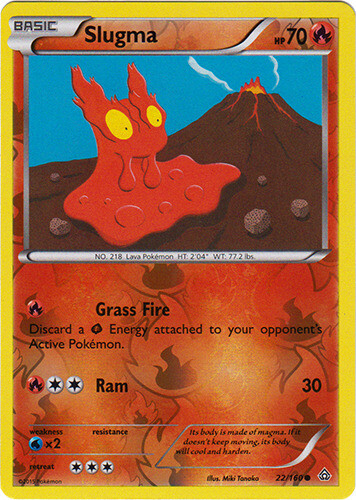 Pokemon - Slugma - 22/160 - Common - Reverse Holo - XY - Primal Clash - LP