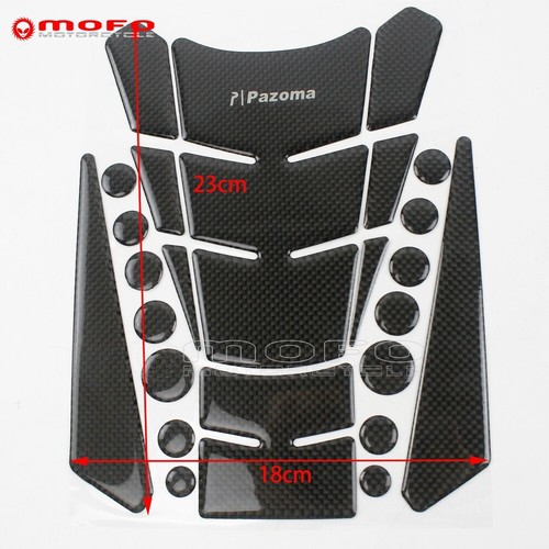 Protector adhesivo universal de fibra de carbono brillante para tanque de combustible para motocicleta - Imagen 2 de 8