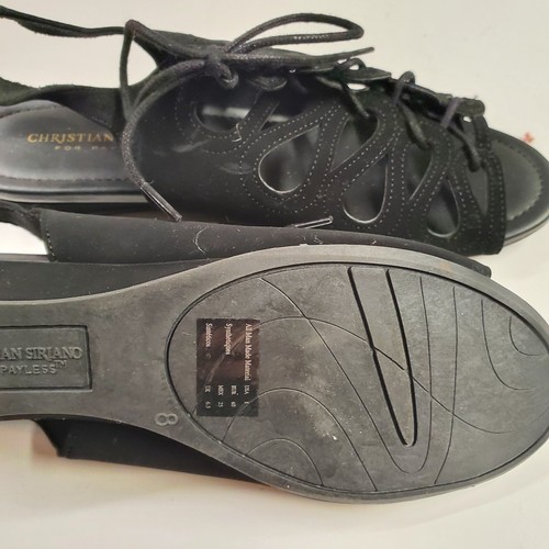 Christian Siriano Womens Gladiator Wegde Heels Shoes Black Size 8 - Picture 10 of 11