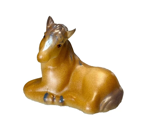 PNWFA Fenton Glass Horse Foal Figurine - Hand Painted Brown Natural - LE 60