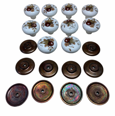 Lot 10 Gainsborough Knob Passage Floral White Porcelain Fruit Vintage Australia