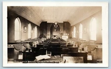 Postcard IA Nashua Interior Little Brown Church in the Vale RPPC Real Photo P12