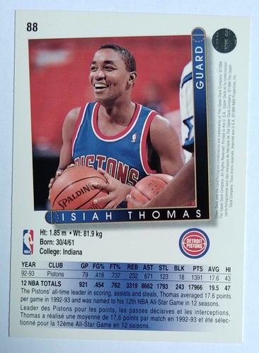 AU CHOIX CARTES NBA UPPER DECK 1993-94 FRENCH - Picture 27 of 89