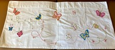 Pottery Barn Kids Curtain Valance Floral Embroidery Applique Butterflies 41  x18  