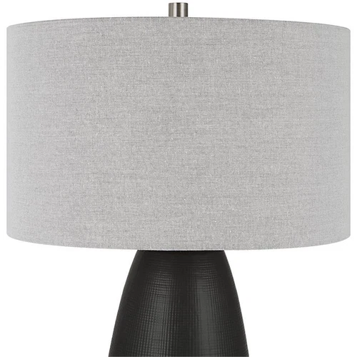 Uttermost Twilight Contemporary Ceramic and Fabric Table Lamp in Black - Picture 3 of 7