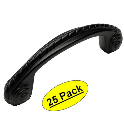 *25 Pack* Cosmas Cabinet Hardware Flat Black Rope Cabinet Pulls - #4114FB