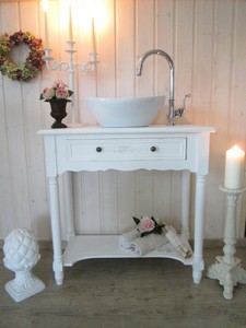 Romantischer Waschtisch Landhausstil Waschbeckenunterschrank Vintage