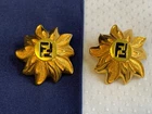 New ListingVtg Fendi Clip-On Earrings Costume Jewelry Floral Look Black Enamel *READ*