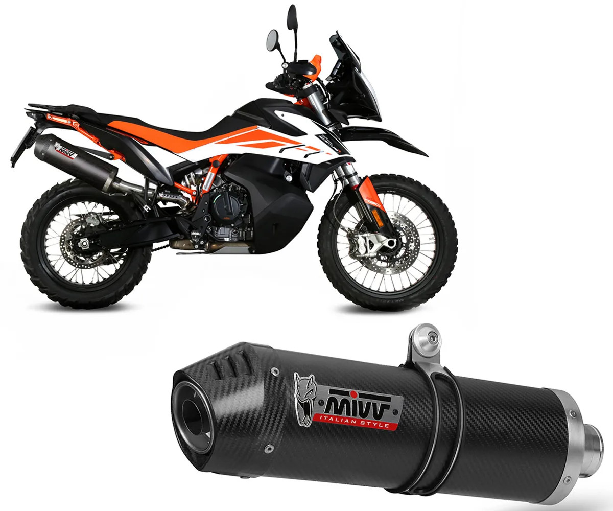 Muffler slip-on exhaust Mivv OVAL CARBON for KTM 890 ADVENTURE/R 2020 > 2024
