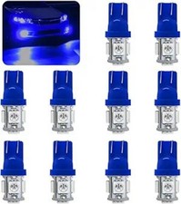 10PCS 194 LED Light Bulb, 6000K T10 168 W5W 2825 5SMD 5050 Chips L Color: Blue