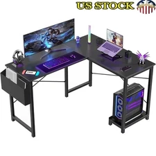 L Shaped Gaming Desk Modular Computer Workstation W/ Storage Bag CPU Tray New