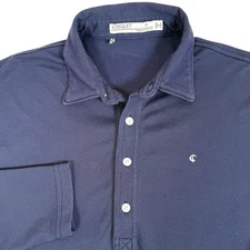 Criquet Long Sleeve Polo Shirt Mens Medium Blue Long Sleeve Golf Performance