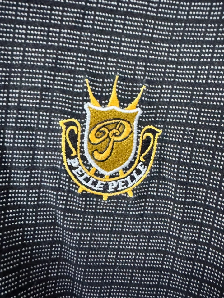 Camisa Polo Vintage Pelle Pelle Marc Buchanan Crest XXL Negra Dorada Hip Hop Y2K Foto 3 de 4