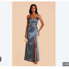 Birdy Grey Catherine Shiny Satin French Blue Dress Gown Women  s Size S NWT