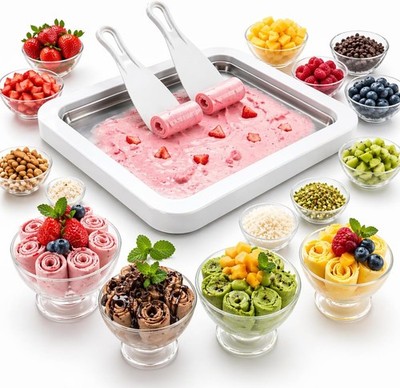 Ice Cream Roller Maker At Home Rolled Ice Cream Maker Machine Dairy Free