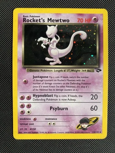 Pokemon TCG Gym Challenge Rocket's Mewtwo 14/132 Holo LP