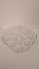 Vintage PYREX FRANCE Escargot / Deviled Eggs Glass Serving Tray Plate