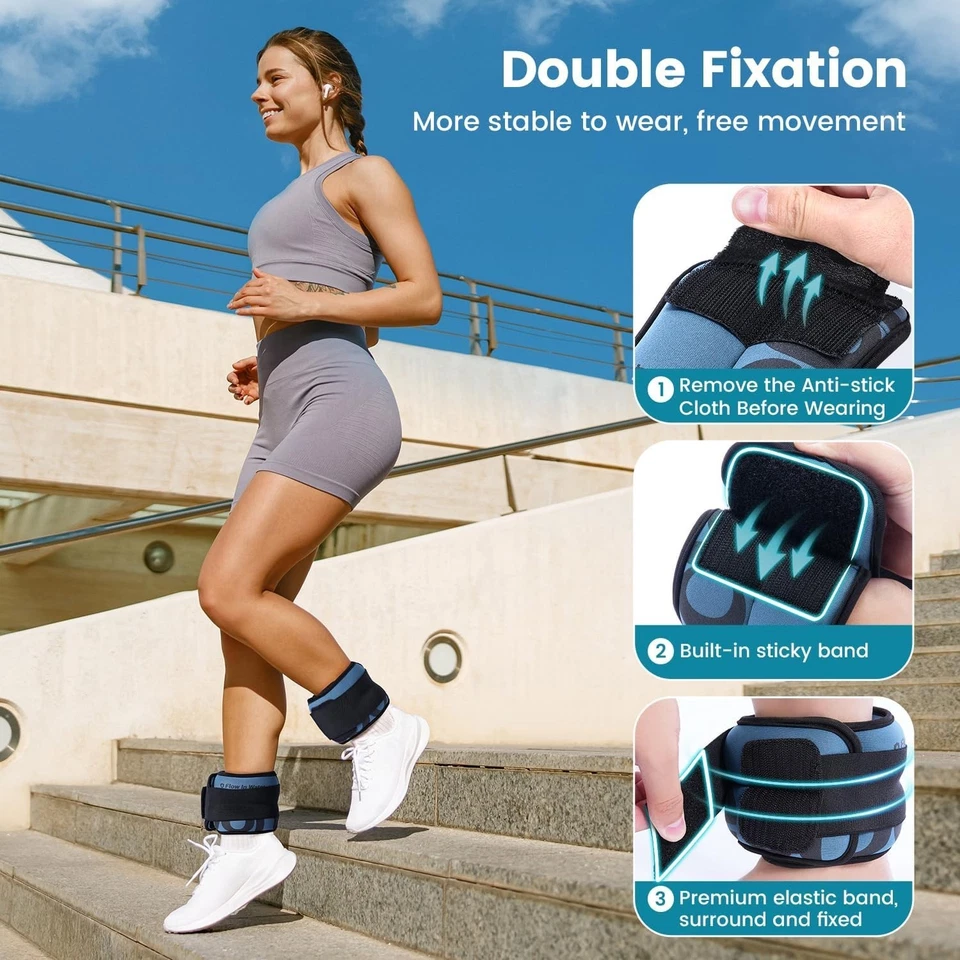 Pesas de tobillo anfibio de tela suave - Ideal para actividades de fitness y agua Foto 3 de 4