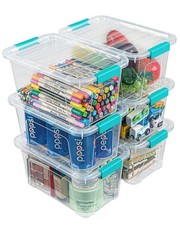Storage Bins with Lids 6 Pack Clear Storage Containers, 7 Quart Stackable Pla...