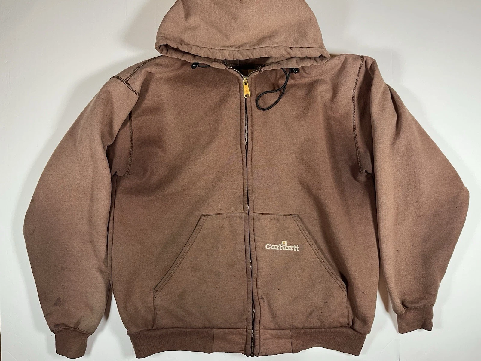 Vintage Carharatt Thermal Lined Full Zip Hoodie Faded Thrashed Large Workman
Opens in a new window o