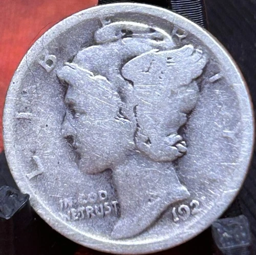 1921-P MERCURY DIME. GOOD CONDITION. KEY DATE. RARE. LOW MINTAGE.