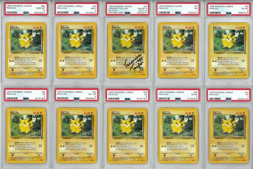 Pokemon PSA 1-10 Complete Set w/ Auto: Pikachu Jungle 1999 #60 VERONICA TAYLOR