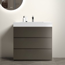 Alice 36" Gray Bathroom Vanity with Sink, Large Storage Freestanding Bathroom