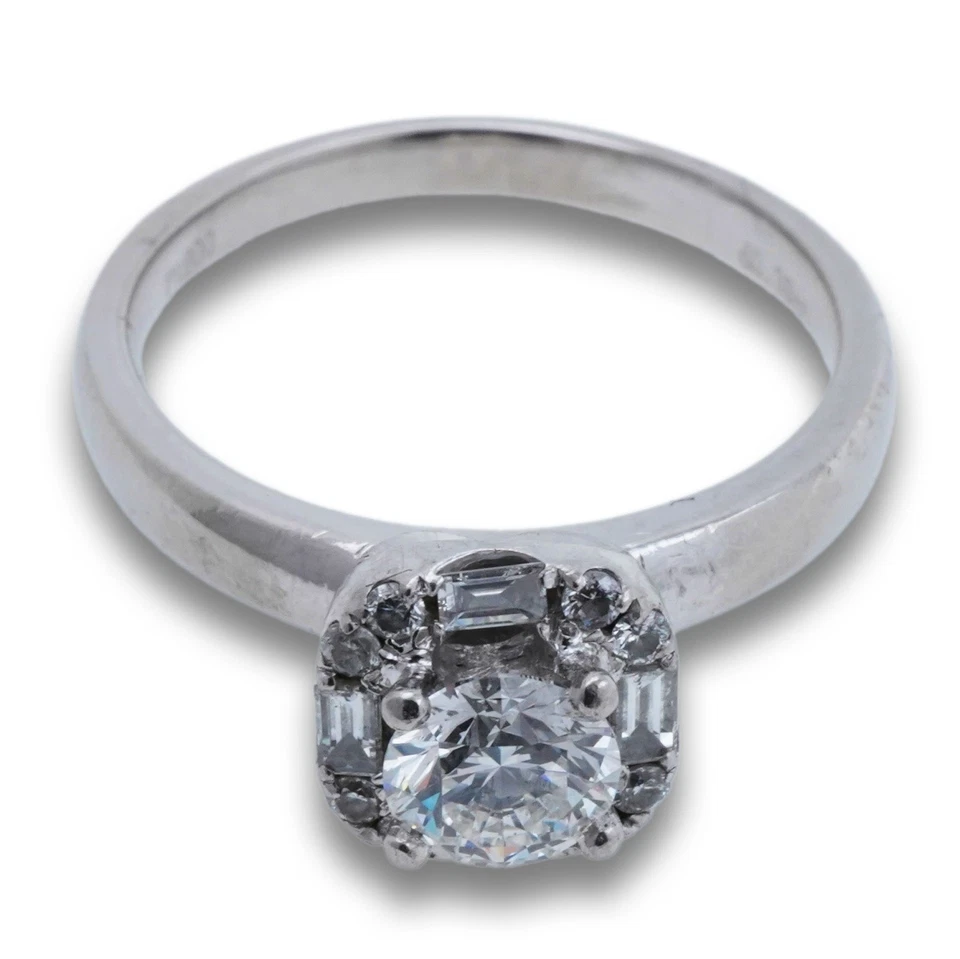 Ring Diamant 900 Platin Brillant Baguette Damen Platinschmuck Wert 4900,- - Bild 2 von 4