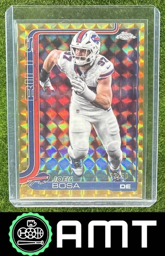 Joey Bosa 2025 Topps Chrome Gold Geometric Refractor 22/50 Buffalo Bills #36