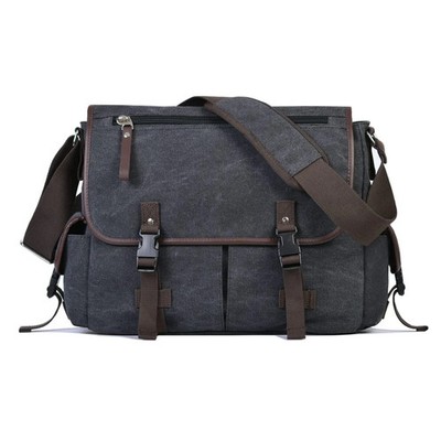 Vintage Canvas 15.6 inch Laptop Messenger Bag for Men Women, College Computer...