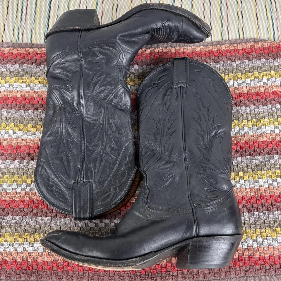 Nocona Boots Womens Size 6 Black Leather Cowboy Western Pointed Toe Style K006 - Image 2 of 4