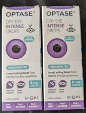 LOT OF TWO - OPTASE Dry Eye Intense Drops Step 3 Hydrate .33 Fl Oz