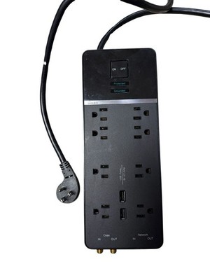 Rocketfish 8-Outlet 2-USB Surge Protector Strip Black 6ft, Network  And Coax