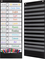 Essex Wares - 13 Pocket Daily Schedule Pocket Chart, Ultra-Durable Visual