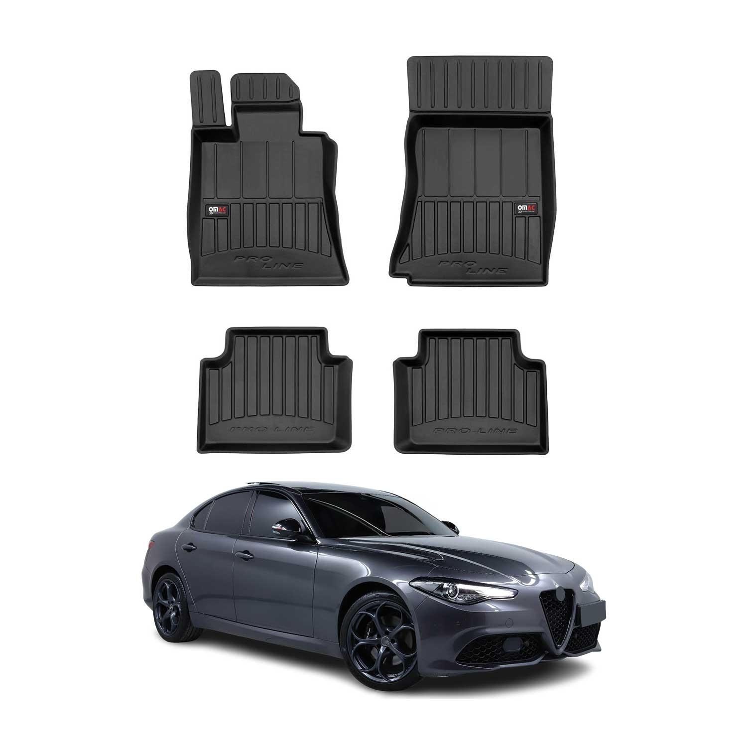 Tapis de sol Alfa Romeo Giulia pour voyages en famille et pluie