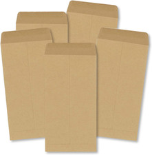 Coin Envelopes, 100 Pack Kraft Seed Envelopes, Small Parts Envelopes with Gummed