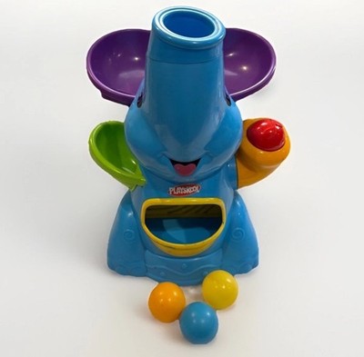 Retired Toy Playskool Elefun Busy Ball Popper Poppin Park Blue Elephant No Balls