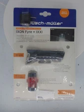 BUSCH & MULLER IXON FYRE IXXI LIGHTS SET FRONT REAR 10-30 LUX MADE IN GERMANY