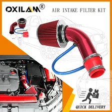 3" Car Cold Air Intake Filter Induction Pipe Power Flow Hose w/Silicone Joiner